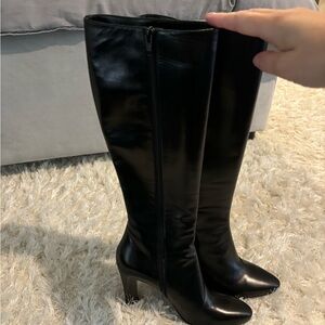 Saint Laurent leather below the knee boot